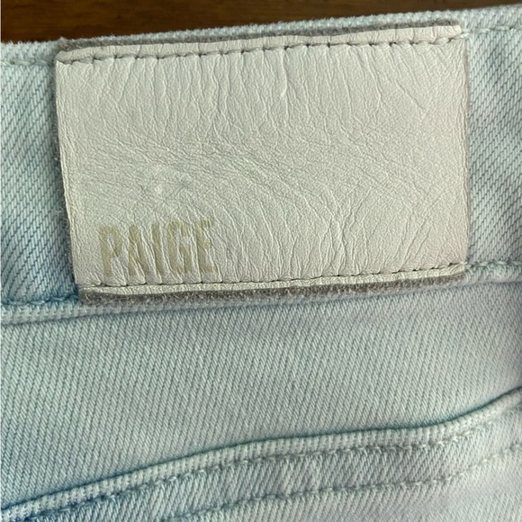 PAIGE Leenah Jeans High Rise Wide Leg Broadway Distressed Light Wash Size 32 - Picture 9 of 11